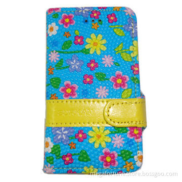 Contrast Colorful Wallet PU Leather Cover for iPhone 4S, Idea for Promotional Purpose
